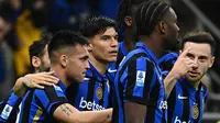 Inter Milan berbalik unggul pada menit ke-77, setelah Giorgos Kyriakopoulos dinyatakan mencetak gol bunuh diri. (Isabella BONOTTO/AFP)