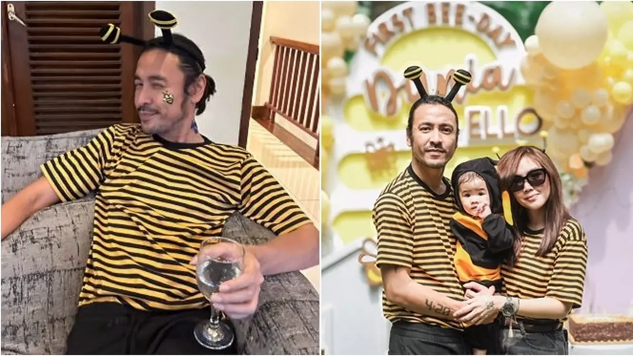 6 Potret Marcello Tahitoe di Ultah Pertama Anak, Pakai Baju Bertema Lebah