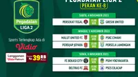 Jadwal dan Live Streaming Pegadaian Liga 2 Pekan 8 di Vidio