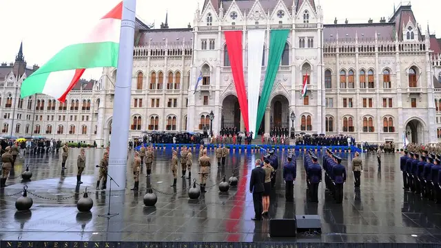 Ilustrasi bendera Hungaria (AFP)