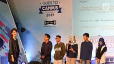 Pembawa berita senior Ira Koesno berbagi pengalaman sebagai seorang Jurnalis di Universitas Gadjah Mada, Yogyakarta, Rabu (1/11). Dalam acara EGTC 2017 Ira berbagi dan memberikan pengalamannya sebagai pembaca berita. (Liputan6.com/Helmi Afandi)