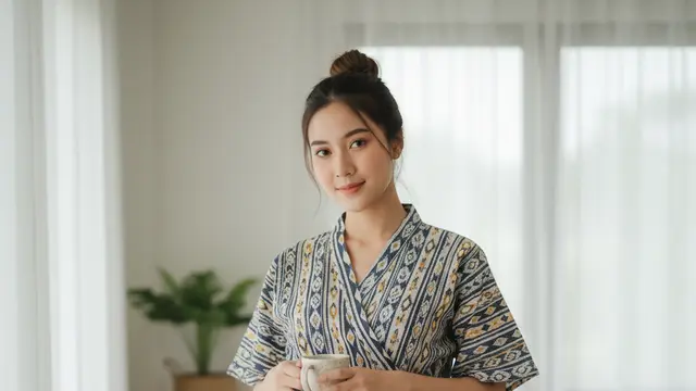 Setelan Daster Celana Pendek Wrap / Kimono Style