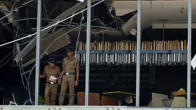 Area restoran yang mewah di Hotel Shangri-La, Colombo, di mana terkena dampak ledakan bom. (AFP / Ishara S. Kodikara)