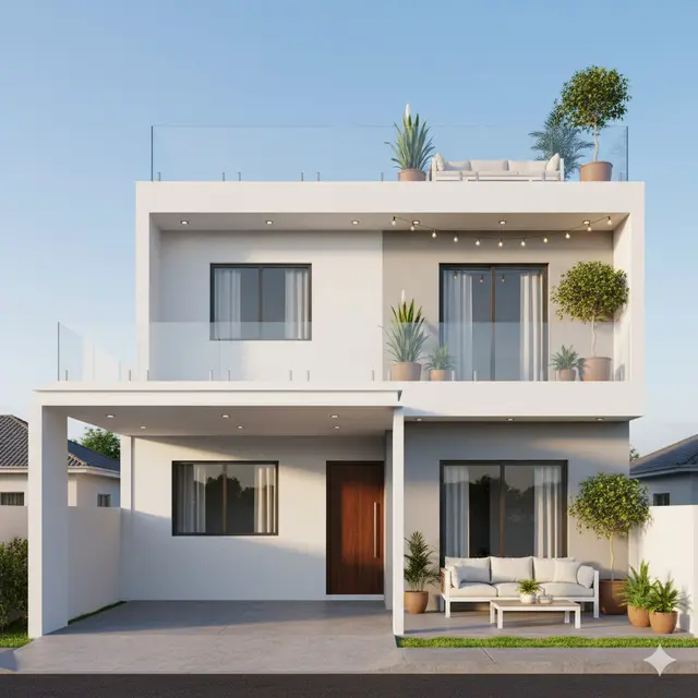 Desain Rumah 6x12 dengan Rooftop. Gemini