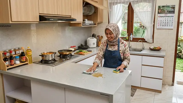 Material Kitchen Set yang Mudah Dibersihkan, Tak Capek saat Bersih-Bersih Setelah Masak Model Quartz Stone