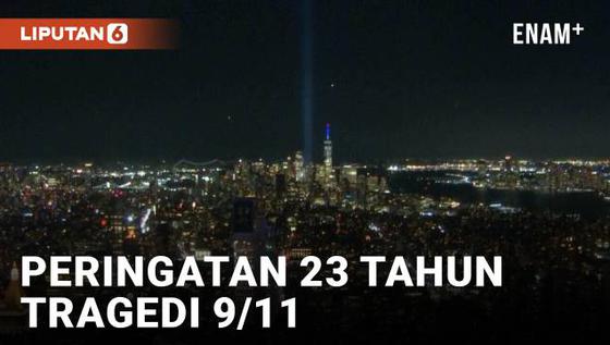 VIDEO: Tribute In Light Terangi Langit New York, Peringati 23 Tahun Tragedi 9/11