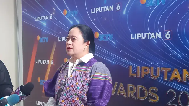 Ketua DPP PDIP Puan Maharani di gedung studio 5 Indosiar, Daan Mogot, Jakarta Barat, Jumat (27/10) (Muhammad Genantan Saputra/Merdeka.com)