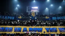 Tifo Bojan Hodak dalam laga Persib Bandung melawan Persijap Jepara pada pekan terakhir BRI Super League 2025/2026 di Stadion GBLA, Bandung, Minggu (23/5/2026). (Bola.com/Bagaskara Lazuardi)