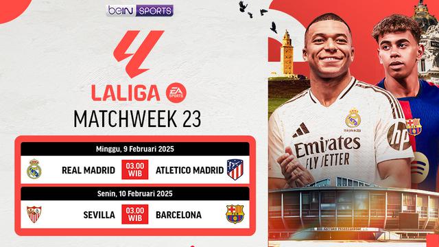 Jadwal La Liga 20224/25 Matchweek ke 23 di Vidio