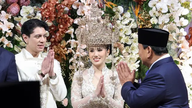 Putri Ketiga Erick Thohir, Magisha Afryea saat resepsi pernikahan. [@prabowo]