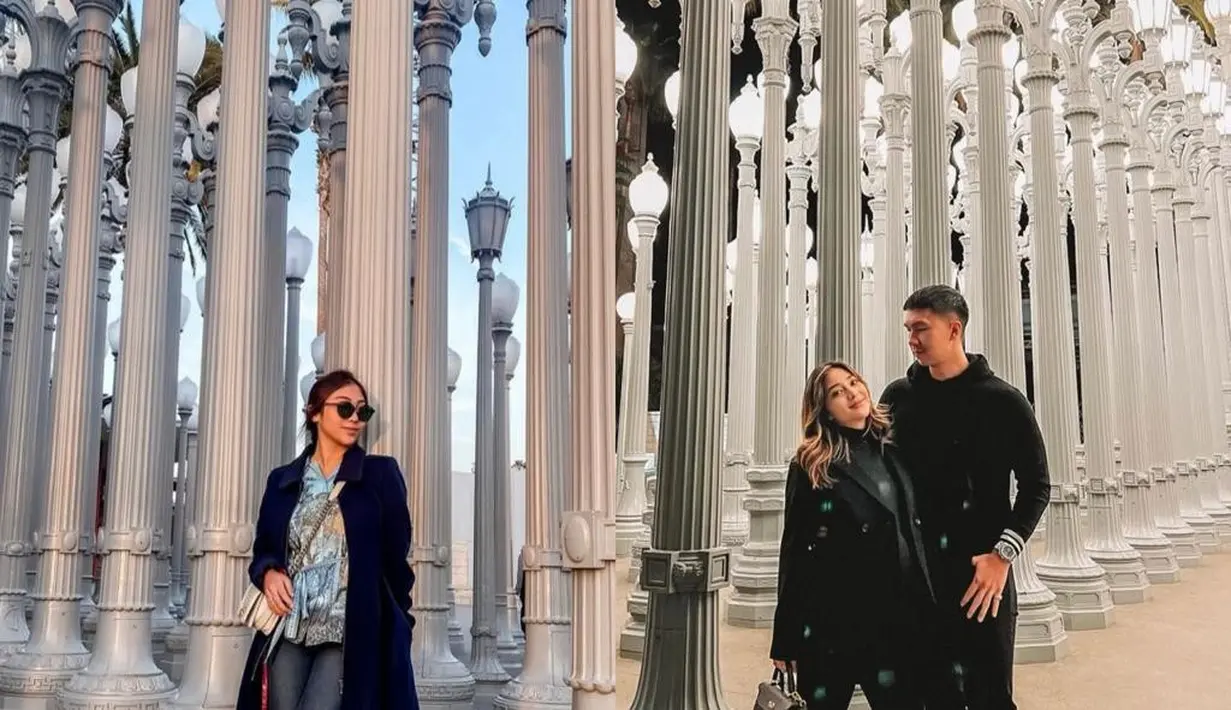 Winona memadukan long coat dengan blouse dan jaket jeans. Sementara sang kakak, memadukan turtleneck dengan blazer warna hitam serta sepatu boots warna cokelat. Sama-sama stylish! (Instagram/nikitawillyofficial94/winonawilly16).