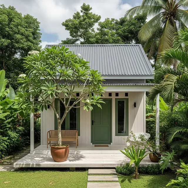 9 Model Rumah Teras Mini dan Pohon Pot Besar, Hunian Asri di Lahan Terbatas