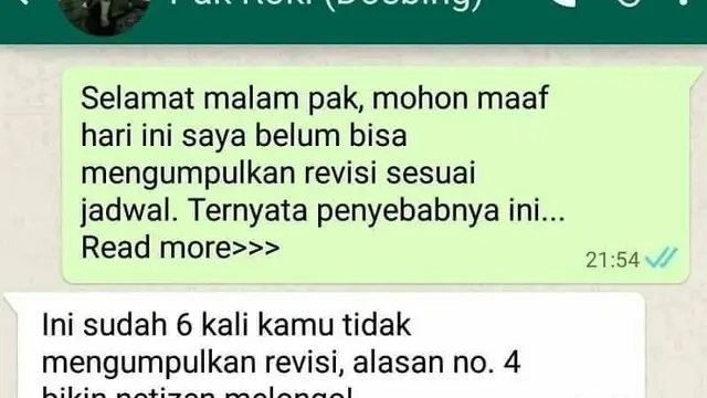 6 Chat Dosen Iseng saat Dihubungi Mahasiswa Malam Hari Ini Bikin Ngakak
