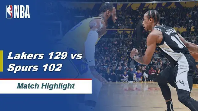 Berita Video Highlights NBA 2019-2020, LA Lakers Vs San Antonio Spurs 129-102