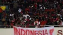 Spanduk dukungan buat Timnas Indonesia U-19 juga terlihat di salah satu sisi Stadion GBK Jakarta, (5/5/2014). (Liputan6.com/Helmi Fithriansyah)