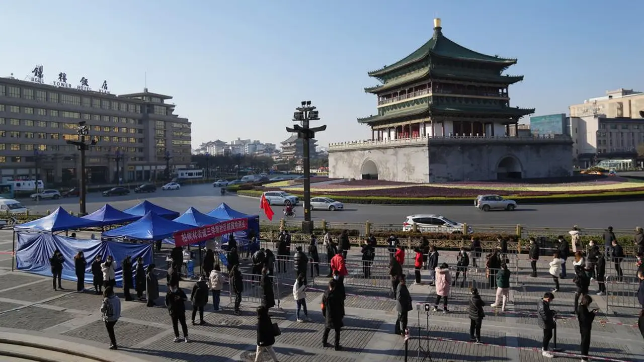 Kota Xian, China yang terdampak lockdown COVID-19. (AP)