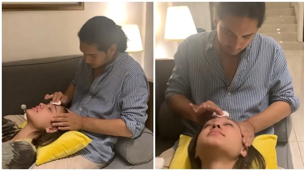 6 Momen Giorgino Abraham Bersihkan Makeup Yasmin Napper Usai Syuting, Bikin Baper