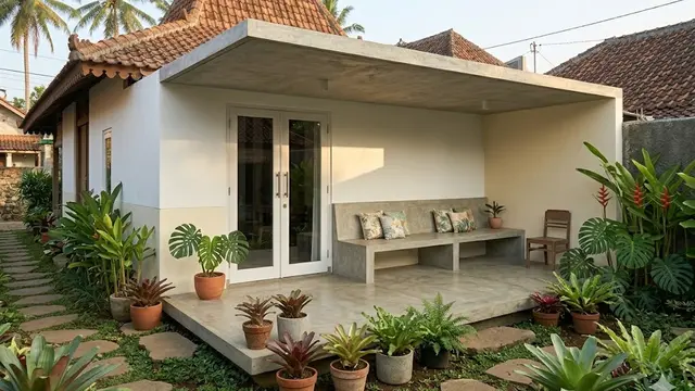 Rumah Mungil dengan Teras Minimalis yang Fungsional