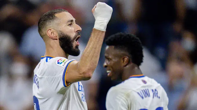 Foto: Karim Benzema Mengamuk, Real Madrid Gilas Celta Vigo di Liga Spanyol