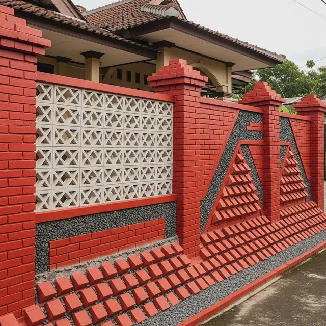 Inspirasi Pagar Bata Tempel yang Cocok untuk Rumah Desa Modern