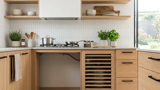 Desain Tempat Tabung Gas di Kitchen Set yang Estetik
