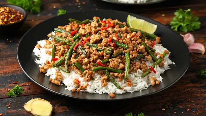 resep daging giling cincang tumis buncis kacang panjang