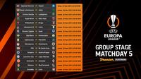 Jadwal dan Live Streaming Liga Europa Matchday 5 di Vidio, 24 dan 26 November 2021. (Sumber : dok. vidio.com)