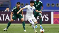 Gelandang Timnas Uzbekistan U-23 di Piala Asia U-23 2024, Jasurbek Jaloliddinov. (Bola.com/Dok.AFC).
