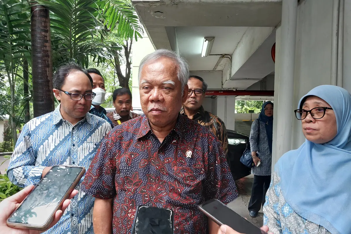 Menteri Pekerjaan Umum dan Perumahan Rakyat (PUPR) Basuki Hadimuljono di Kantor Kementerian PUPR, Sabtu (9/3/2024).