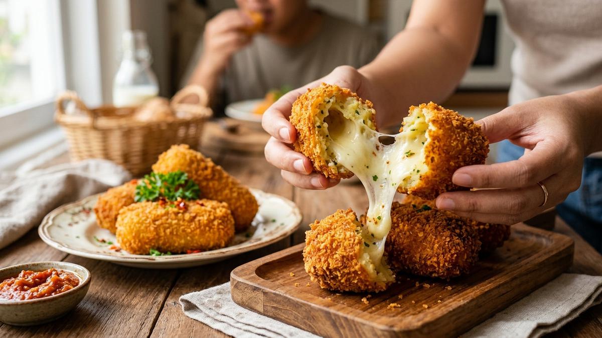 Resep Kroket Kentang Isi Mozzarella Anti Bocor, Renyah di Luar dan Lumer di Dalam