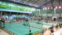 Suasana pertandingan kategori perorangan putra pada Sirnas Banjarmasin di GOR Hasanudin (Istimewa)