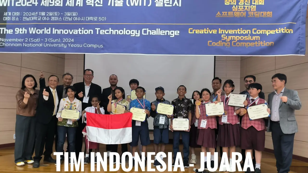 Pelajar SDN 1 Pesanggaran Banyuwangi, Felicia Dahayu,meraih emas kompetisi coding dalam The 9th World Innovative Technology (WIT) Challenge”, di Chonnam National University, Korea ( istimewa)