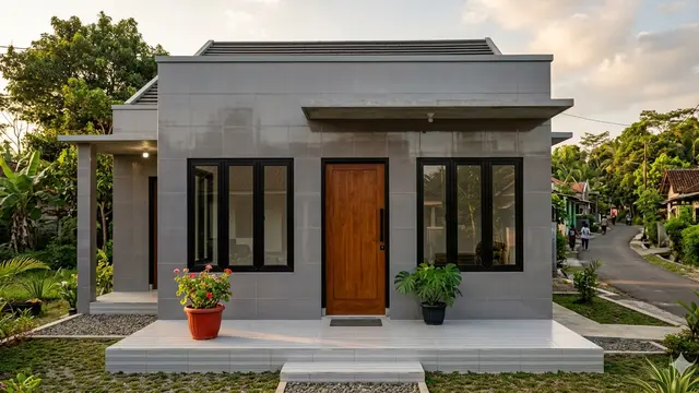 Inspirasi Gambar Rumah Minimalis Dinding Keramik di Desa