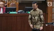 Mantan Menteri Pertanian (Mentan) Syahrul Yasin Limpo (SYL) saat mengikuti sidang perdana di Pengadilan Tipikor Jakarta, Rabu (28/2/2024). (Liputan6.com/Angga Yuniar)