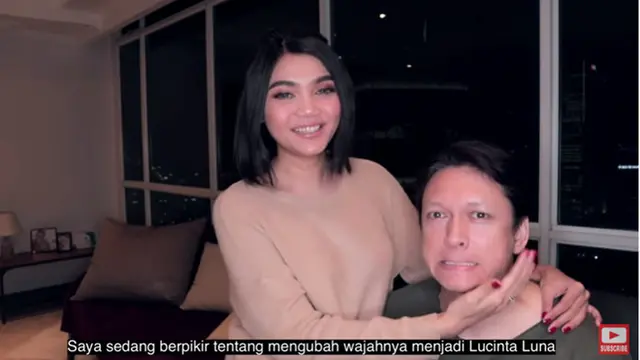 8 Potret Aksi Rina Nose Makeover Suami jadi Lucinta Luna, Bikin Geleng Kepala
