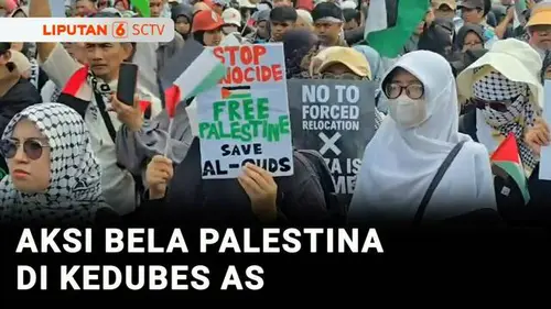 VIDEO: Aksi Bela Palestina, Massa Minta AS Berhenti Mendukung Israel