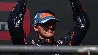 Sementara, pembalap Red Bull Racing Max Verstappen harus puas menempati posisi ketiga di F1 GP Amerika Serikat 2024. (Patrick T. Fallon/AFP)