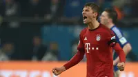 Pemain Bayern Munich, Thomas Mueller sementara ini sudah mencetak 5 gol. (AFP Photo/Patrik Stollarz)