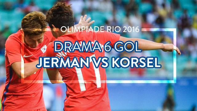 Korea Selatan nyaris mempermalukan Jerman di cabang sepak bola Olimpiade Rio 2016. Jerman lolos dari kekalahan dengan skor 3-3.