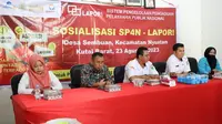 Diskominfo Kaltim saat menggelar sosialisasi SP4N-Lapor di Kampung Sembuan, Kecamatan Nyuatan, Kabupaten Kutai Barat.