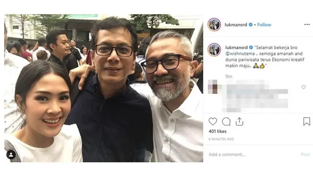 Jadi Menteri Pariwisata dan Ekonomi Kreatif, Ini 5 Selebriti yang Ucapkan Selamat ke Wishnutama