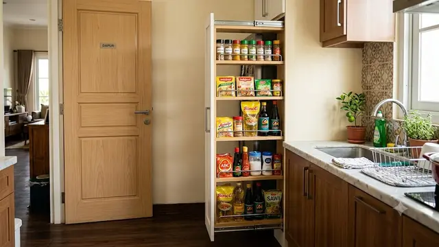 6 Model Pantry Mini di Balik Pintu Dapur, Solusi Cerdas Optimalkan Ruang