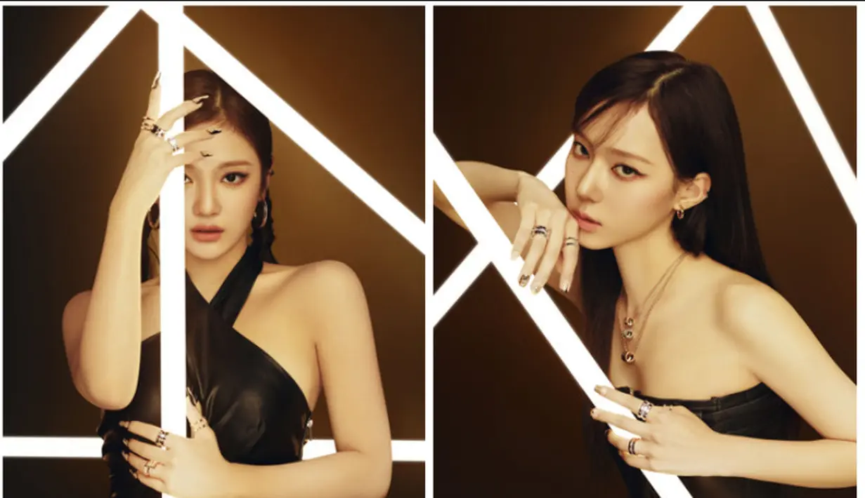 Begitu juga dengan Winter, ia mengenakan tiga kalung berliontin dan Ningning mengenakan beberapa cincin. Motif utama dalam koleksi ini, kubus, mewujudkan gagasan kesempurnaan geometris dan memperbesar cahaya melalui segi-segi reflektifnya. [Chopard]