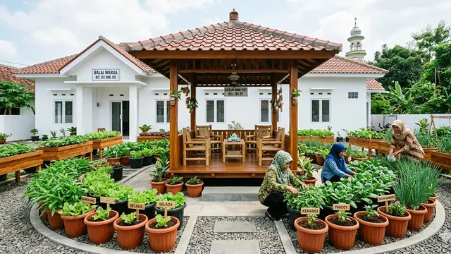 Inspirasi Community Garden Ibu-Ibu RT di Area Dekat Mushola atau Balai Warga/Gemini