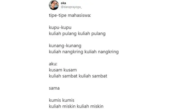 7 Tipe Mahasiswa ala Netizen Ini Bikin Geleng Kepala