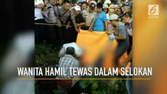 Seorang wanita hamil ditemukan tewas mengenaskan di dalam sebuah selokan.