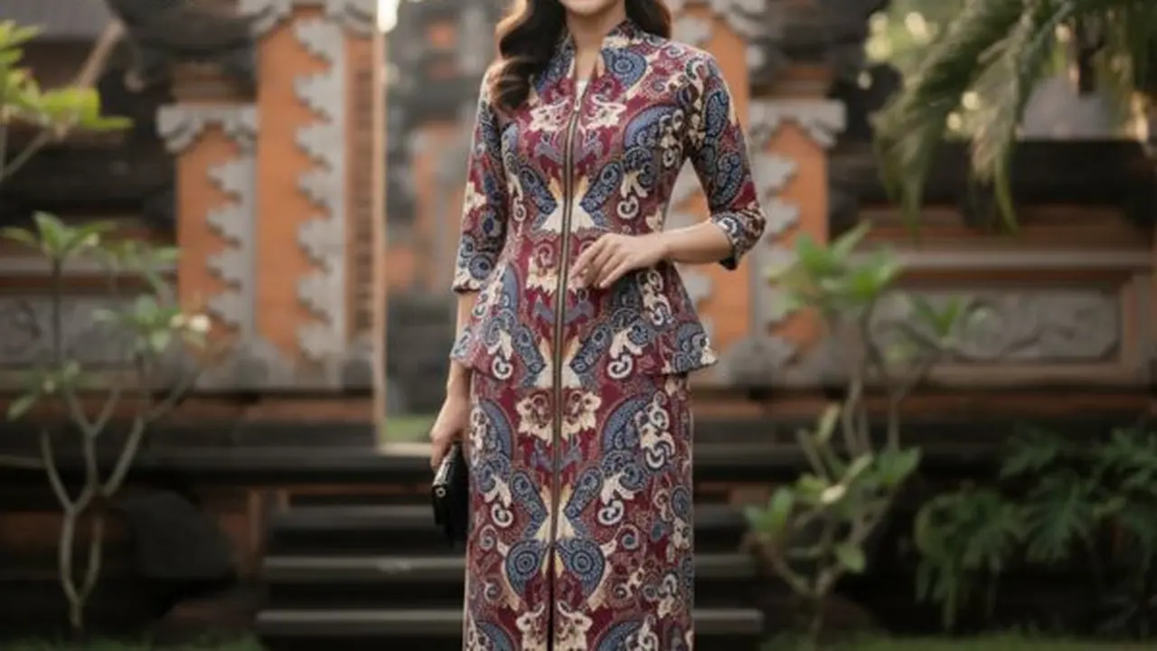 Model Atasan Batik Resleting Depan (Sumber: Gemini AI)