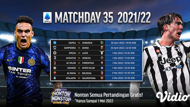 Link Live Streaming Liga Italia 2021/2022 Matchday 35 di Vidio, 30 April - 3 Mei 2022