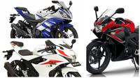 Persaingan sports bike full fairing pabrikan Jepang di  Tanah Air memanas, khususnya di kelas 150 cc. (Oto)