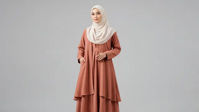 The Terracotta Layered Abaya (Terakota)